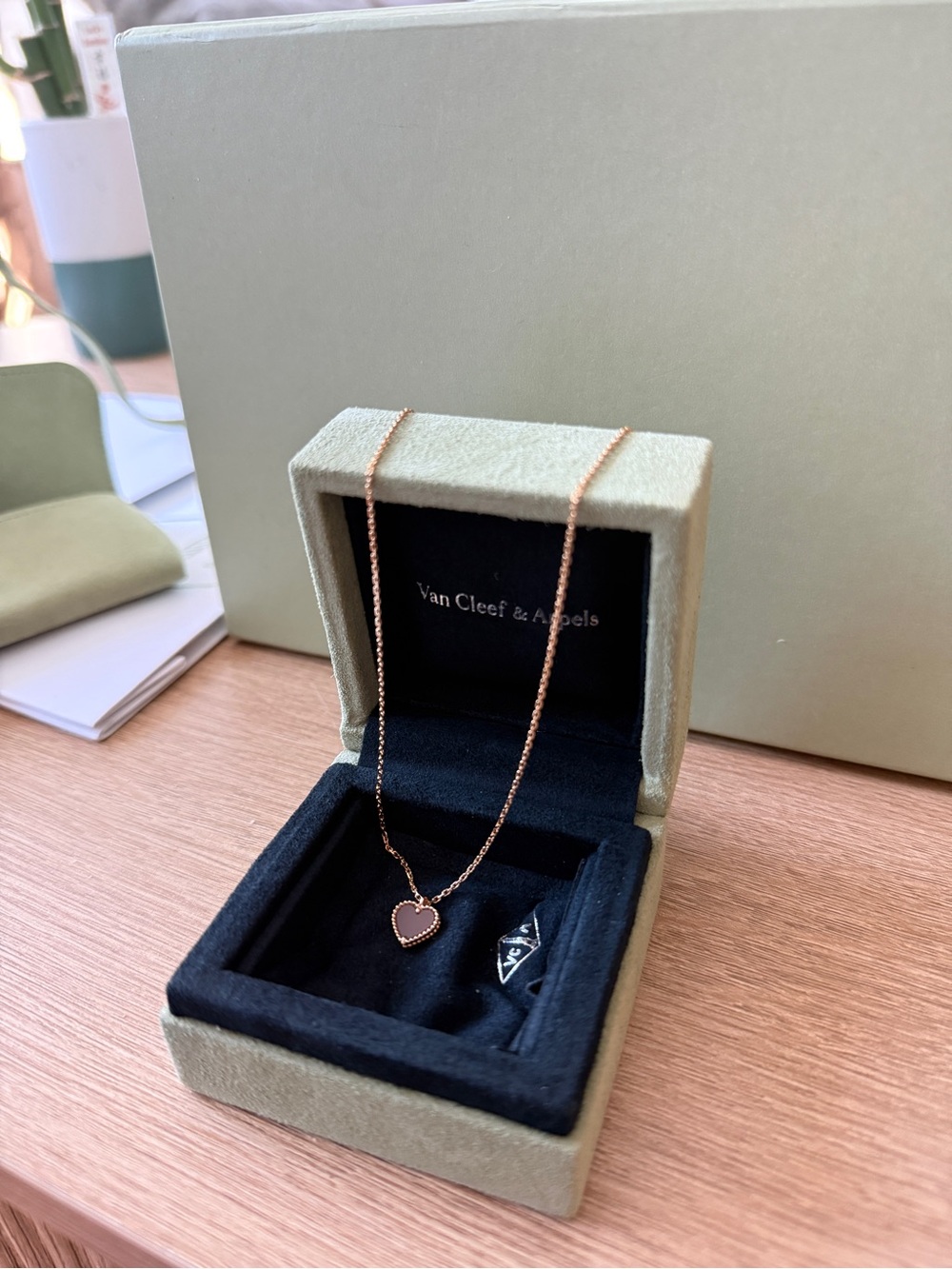 Van Cleef & Arpels Rose Gold Sweet Hearts Necklace